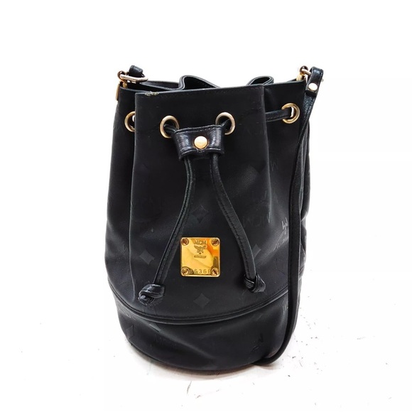 Authentic MCM Shoulder Bag Black Nylon EUC - Picture 1 of 11